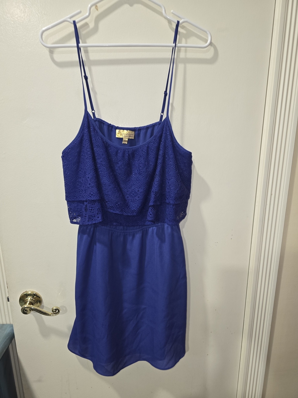 princess vera wang Royal Blue Lace-Overlay Sundress